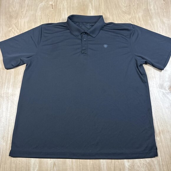 Ariat Tek - Men's XL Black Heat Series Short Sleeve Active Polo Shir - Picture 1 of 4